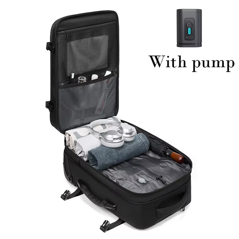 Travel Trolley Vacuum Compression Business Backpacks Bags for Man Wheeled Backpack on Wheels Luggage Rolling Bags for Boardable