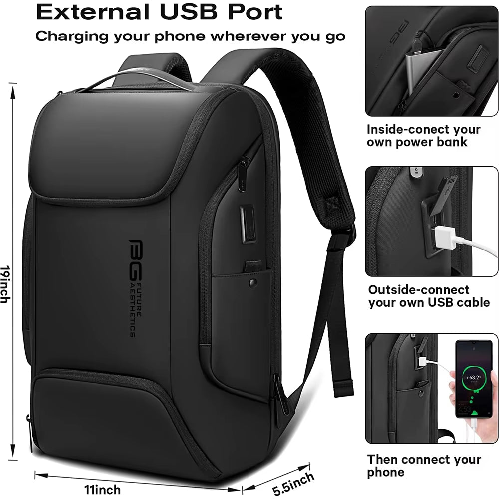 Business USB Charging Smart Backpacks Fits 15.6 Inch Laptop Commute Backpack Waterproof Carry on Bag for Men Travel Bags