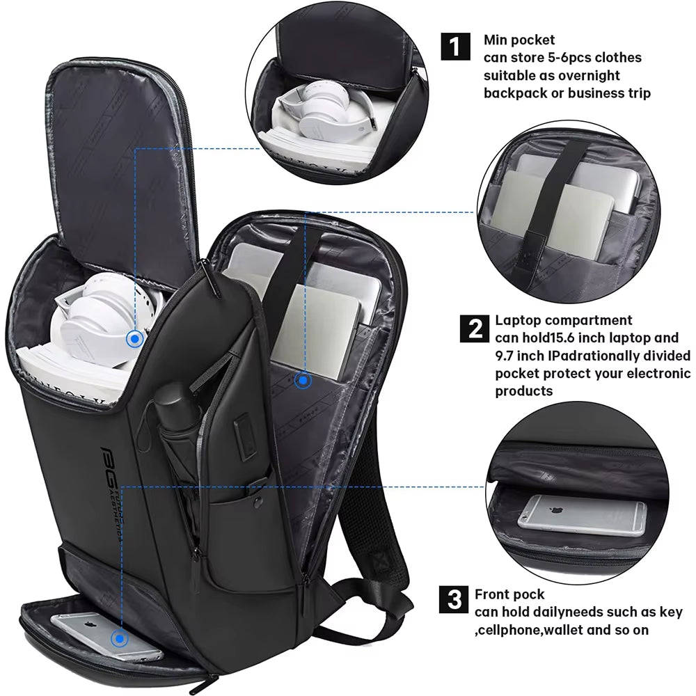 Business USB Charging Smart Backpacks Fits 15.6 Inch Laptop Commute Backpack Waterproof Carry on Bag for Men Travel Bags