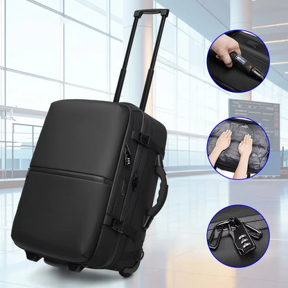 Travel Trolley Vacuum Compression Business Backpacks Bags for Man Wheeled Backpack on Wheels Luggage Rolling Bags for Boardable