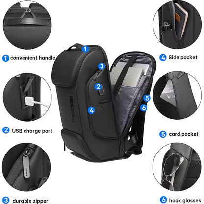 Business USB Charging Smart Backpacks Fits 15.6 Inch Laptop Commute Backpack Waterproof Carry on Bag for Men Travel Bags